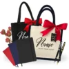 Daily Delight 3 in 1 Gift Set - Laminated Canvas Tote Bag, A5 Size Notebook & Metal Pen