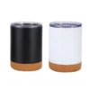 Stainless Steel Cork Wood Mug 340ml With Straw - SM04